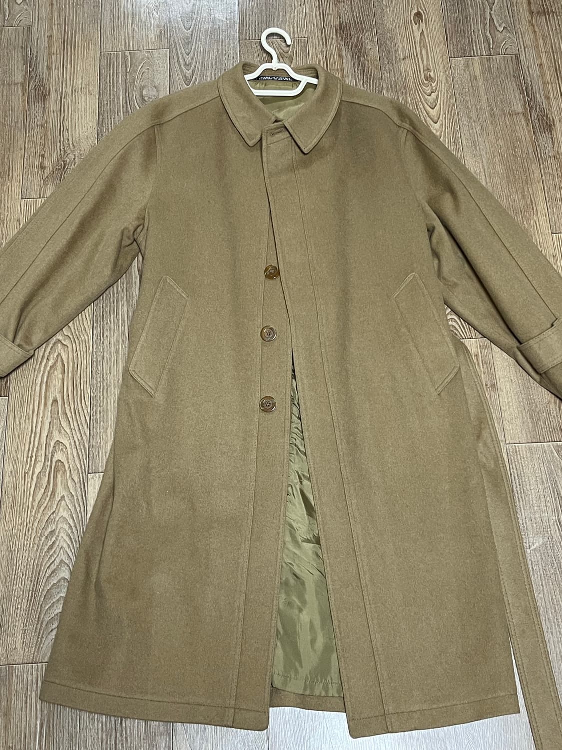 빈티지 베이지 히든 버튼 코트 42 상품이미지3