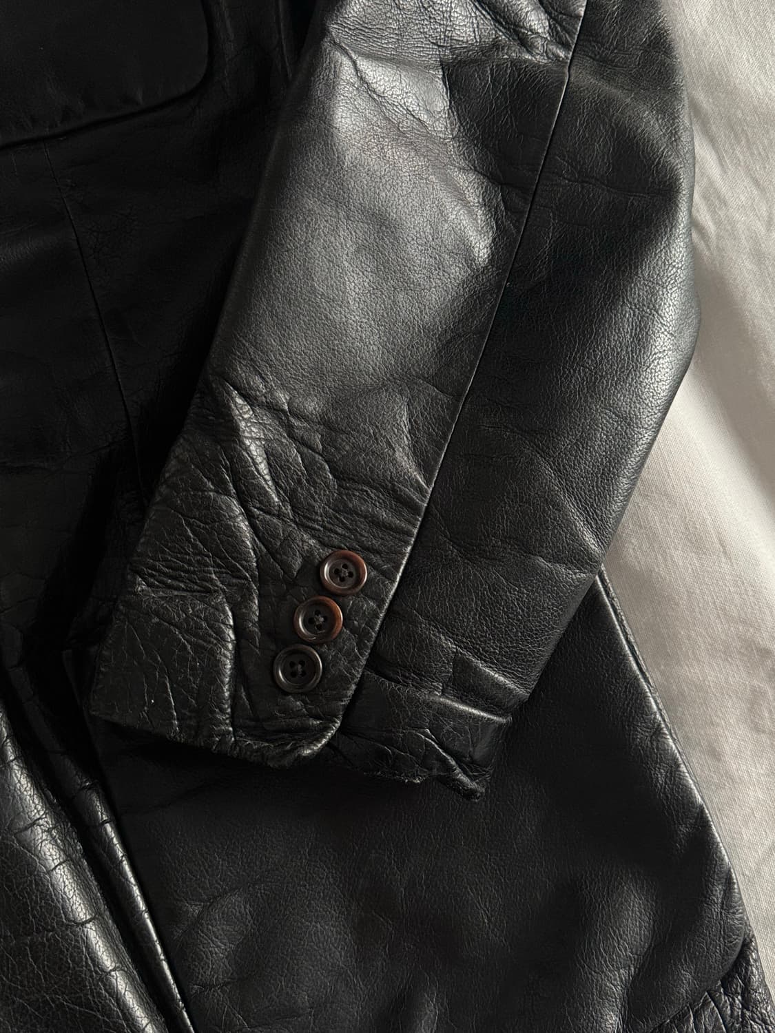 [M] 올드갭 싱글 레더 하프 자켓 상품이미지6