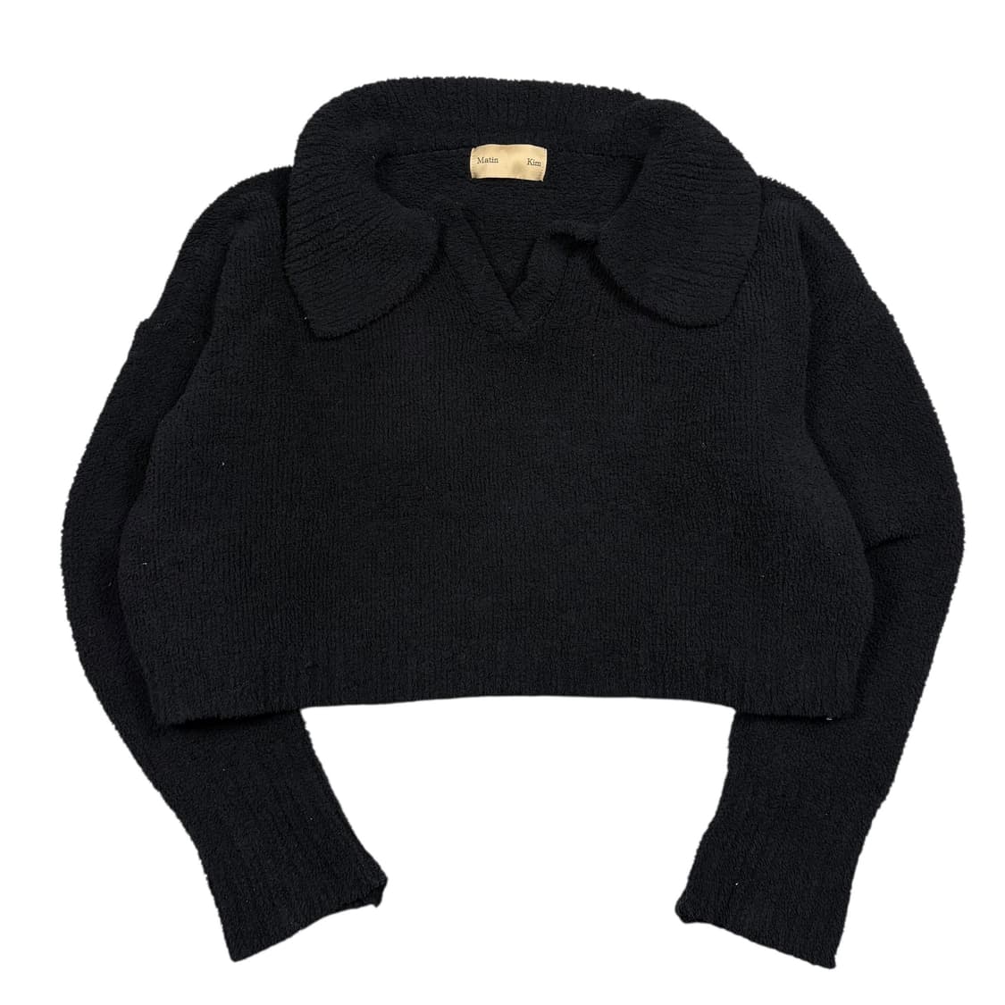 마뗑킴 블랙컬러 카라 피케 니트 상품이미지1