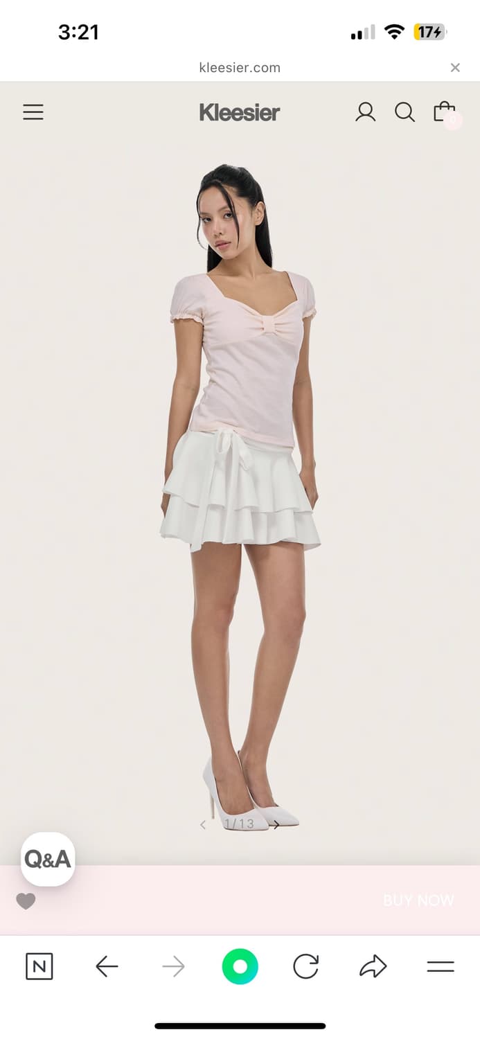 kleesier 클리시어 Ribbon letter top, Pink 상품이미지4