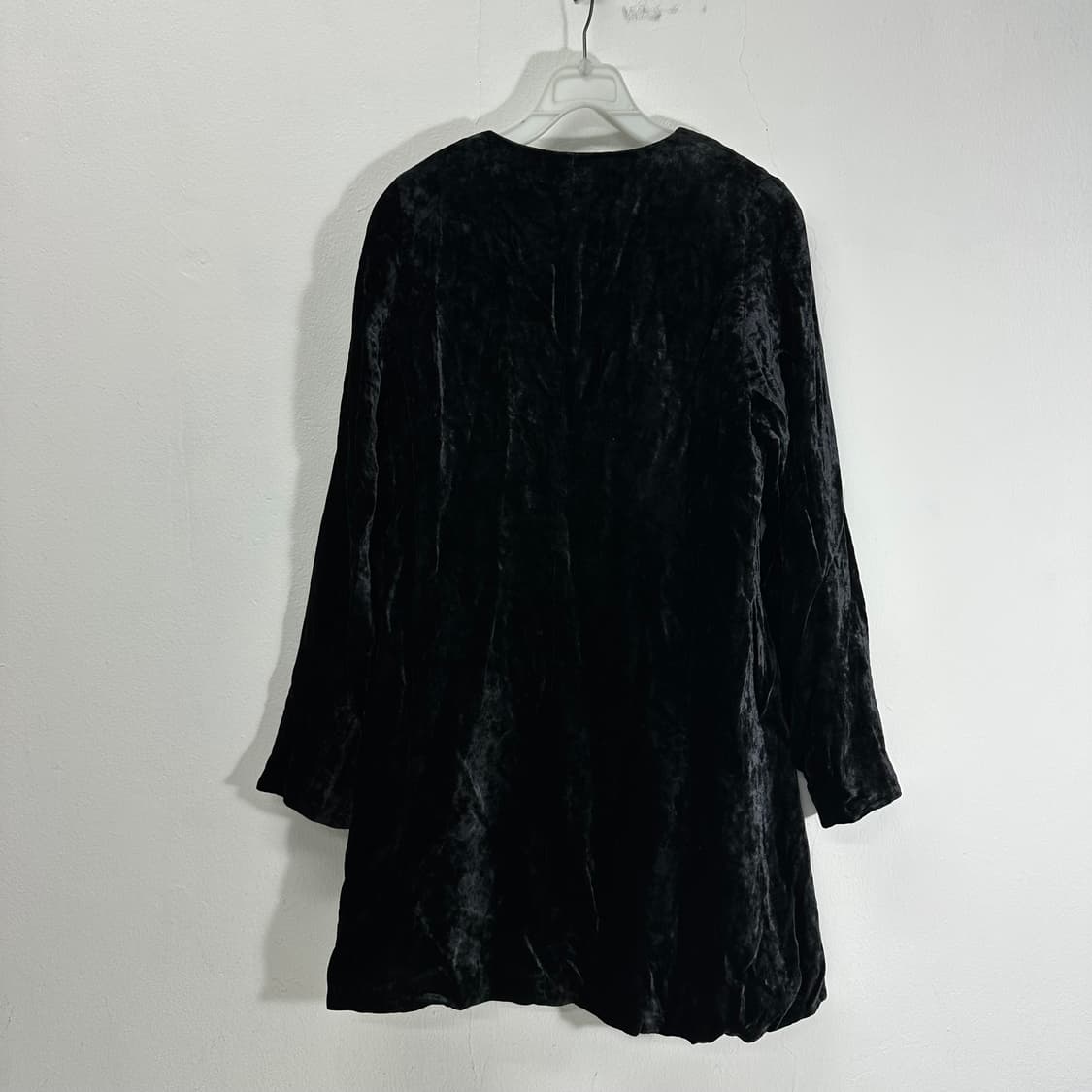 우먼M 타임 블랙 벨벳 롱 가디건 상품이미지5