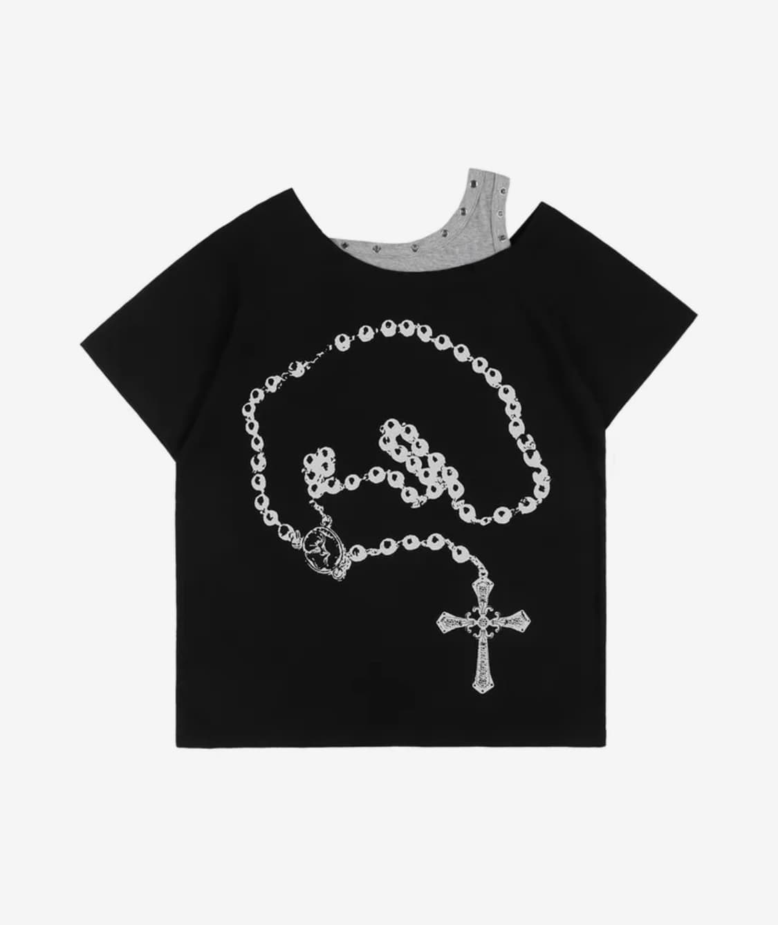 팬시클럽 로저리 노이어 티 (BLACK) F25QB111 상품이미지1