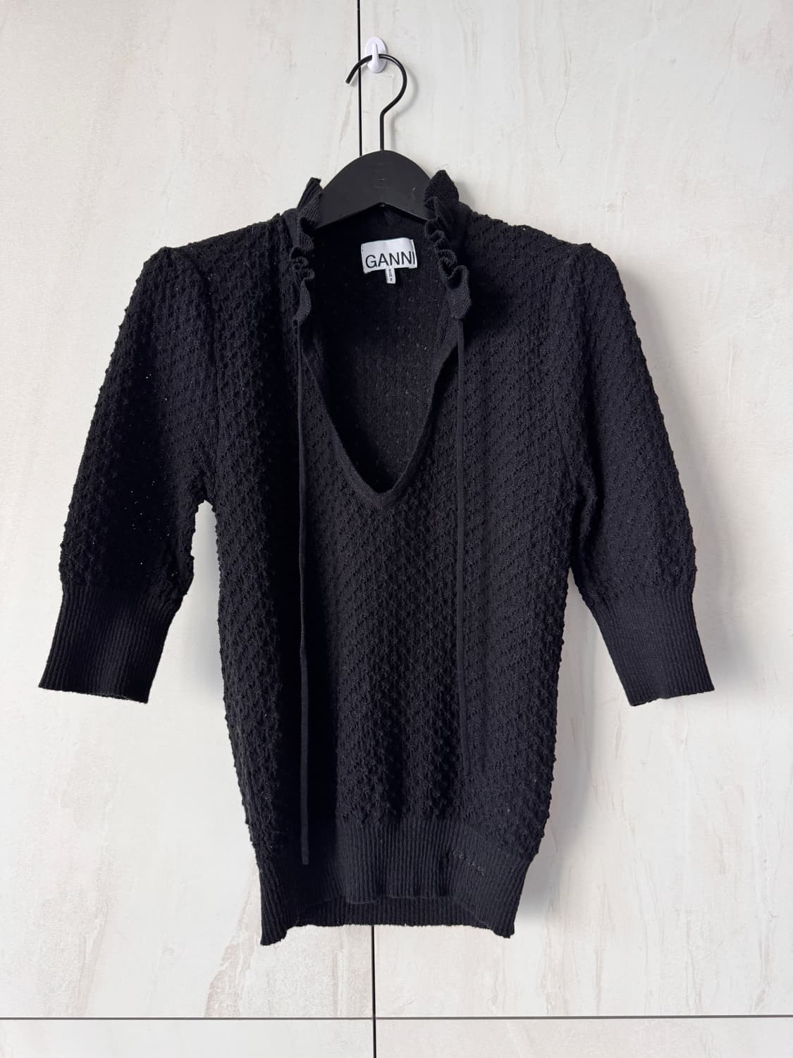 새상품 GANNI 블랙 니트 탑 XXS(44사이즈,55가능) 상품이미지9