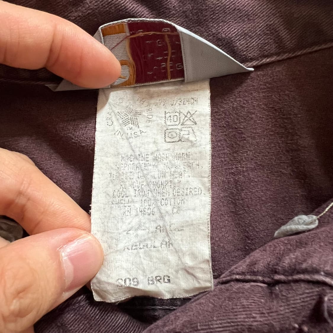 [CARHARTT] 칼하트 바람개비택 버건디 워크셔츠 상품이미지3