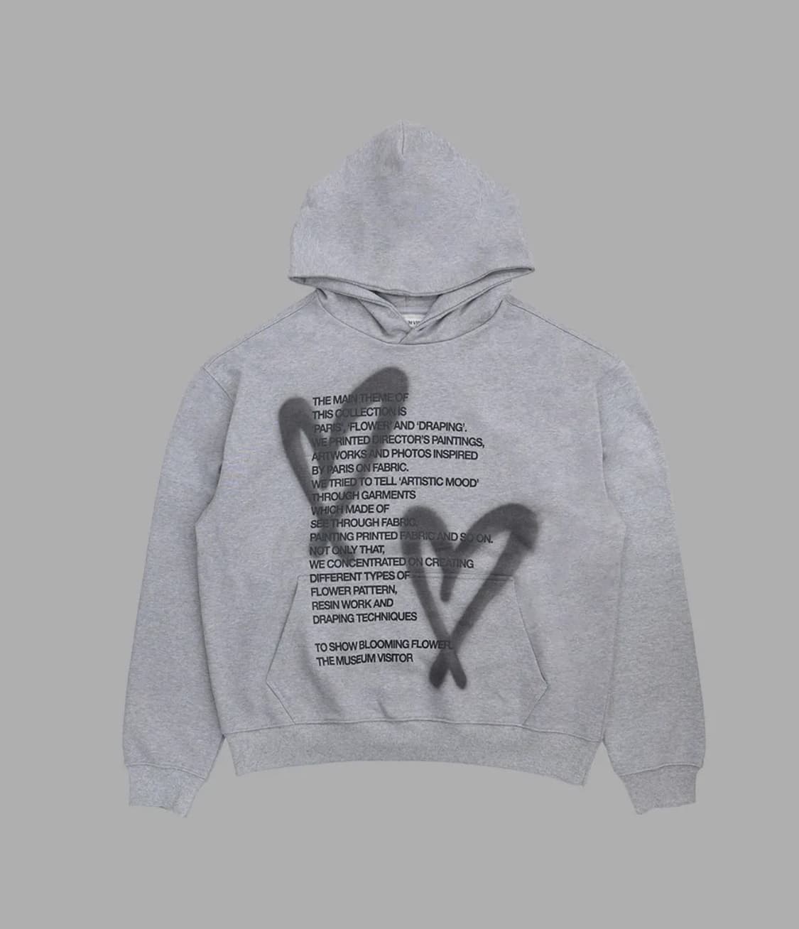 더 뮤지엄 비지터 하트 스프레이 후드 그레이 상품이미지1