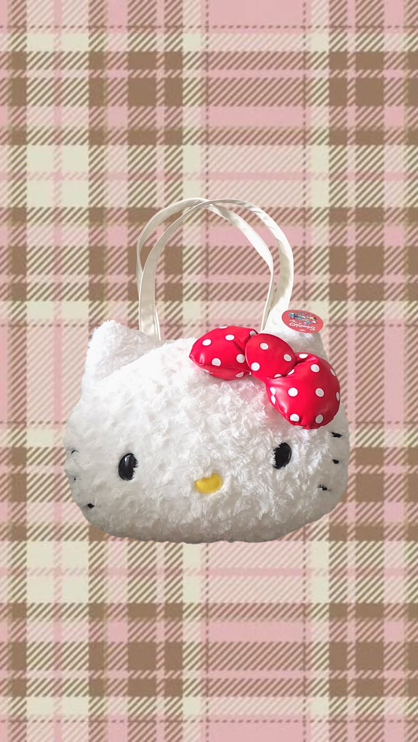 새상품) 헬로키티 빅페이스 퍼 백 정품 상품이미지1