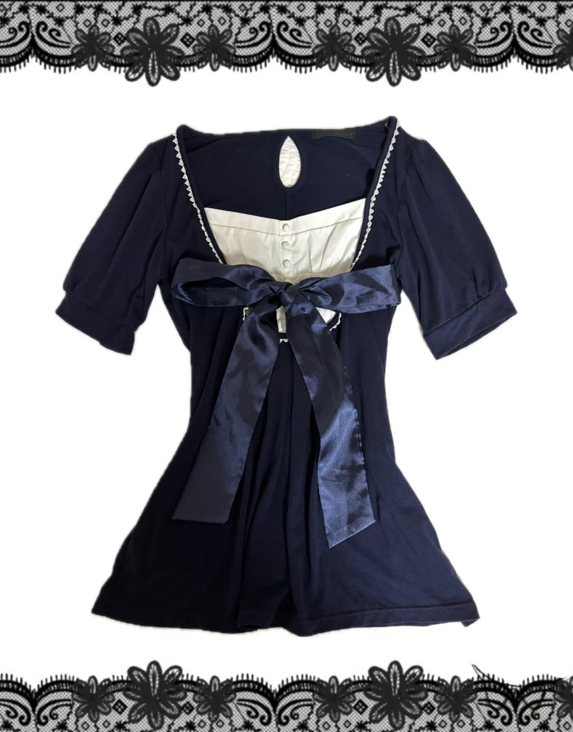 공겜여주 네이비 블라우스 상품이미지1