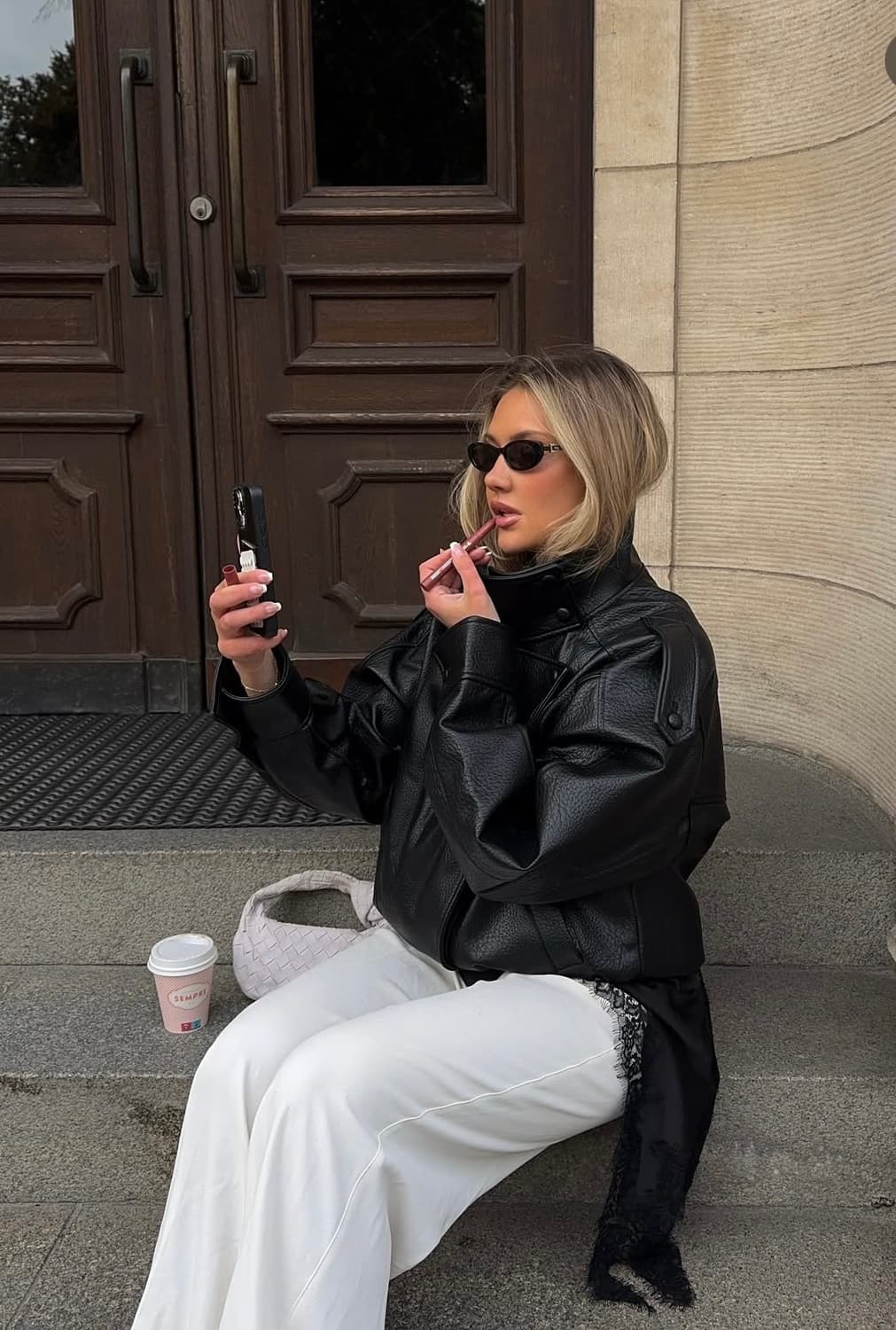 새상품택O) 자라 레더 자켓 점퍼 zara 생로랑 상품이미지7