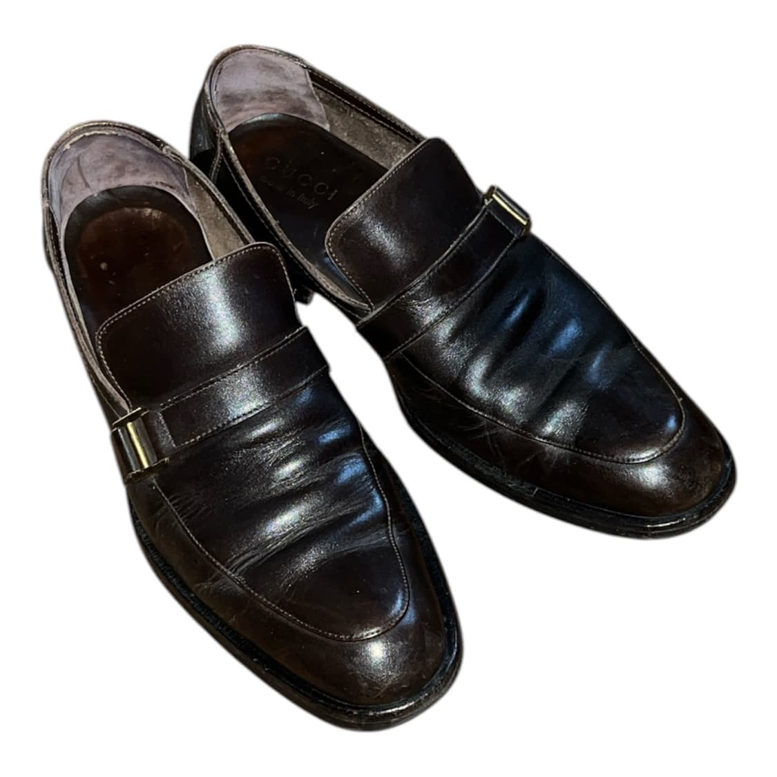 구찌 버클 스트랩 가죽 로퍼 빈티지 브라운 상품이미지1