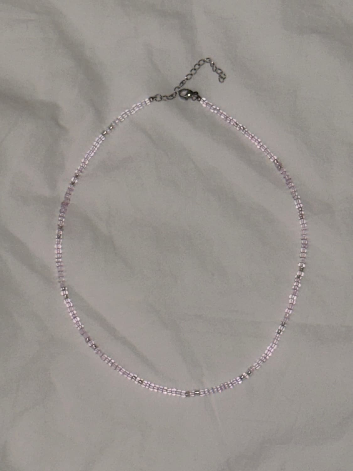 Lavender and white glass necklace 상품이미지2