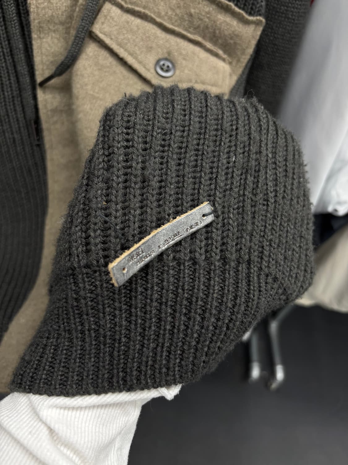 디젤 카키 울 니트 후드자켓 상품이미지5