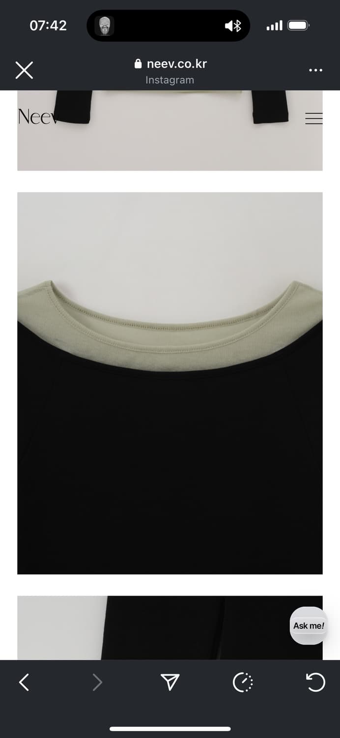 니브 Boat Neck Layered Slim T-shirt 판매합니다 상품이미지6