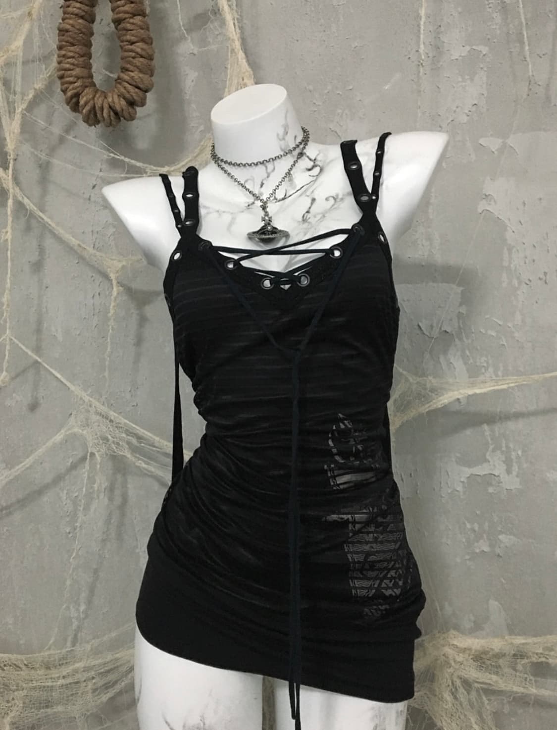 Salvage Mesh Detail Onepiece 상품이미지1