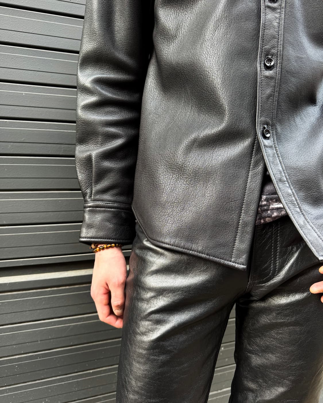 ABAHOUSE Goat Skin Leather Shirt Jacket 상품이미지4