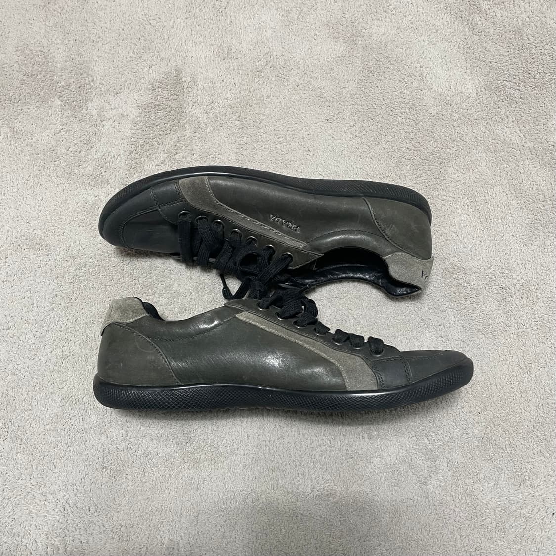 285) 프라다 스포츠 레더 로고 트레이너 스니커즈 상품이미지2