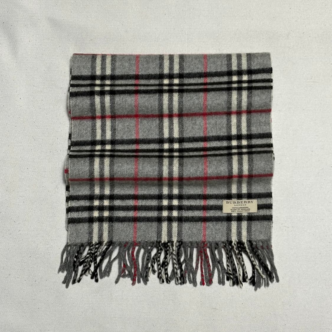 OS 버버리 캐시미어 그레이 노바체크 런던 머플러 상품이미지2