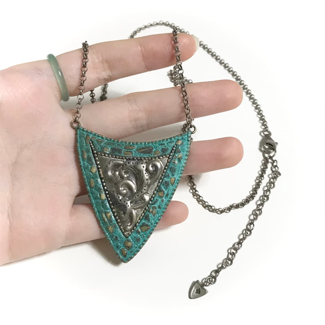 일본 빈티지 목걸이 민트 방패 쉴드 그런지 페어리 엔틱 보헤미안 히피 상품이미지3