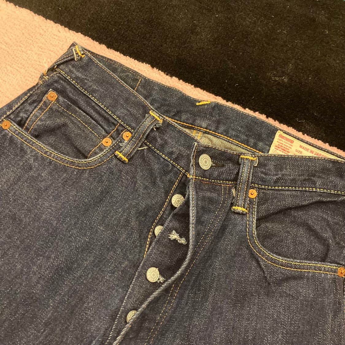 OG 일본 에비수 빅로고 프린팅 셀비지 데님 팬츠 상품이미지8