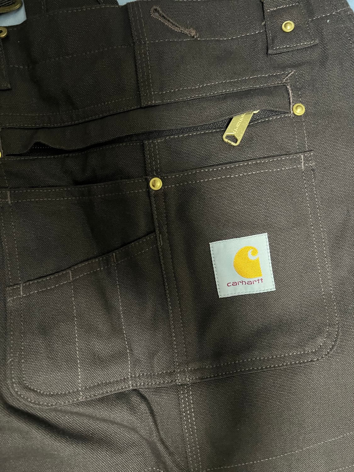 칼하트 오버롤(멜빵바지) 다크브라운 34x32 상품이미지3