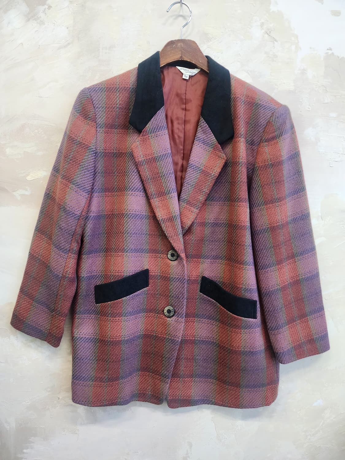 일본빈티지 울 체크 자켓 상품이미지1