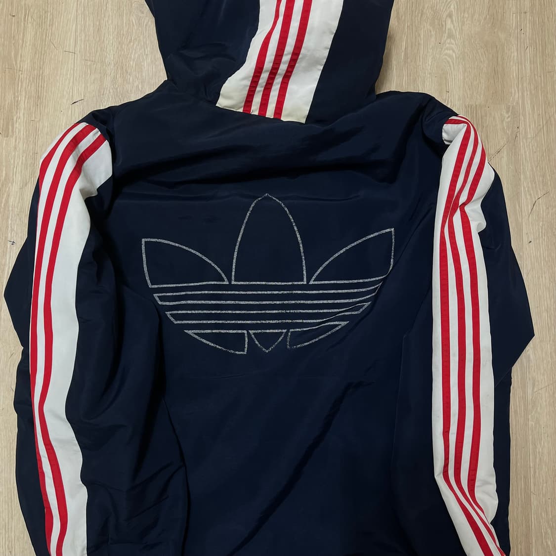 아디다스 올드스쿨 누빔 네이비 바람막이 자켓 L(100) 상품이미지5