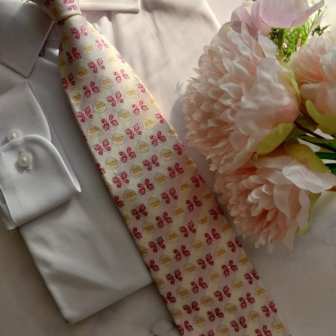 밀라숀 실크 핑크 도트 패턴 넥타이 9.5cm A+등급 K1315
 상품이미지8