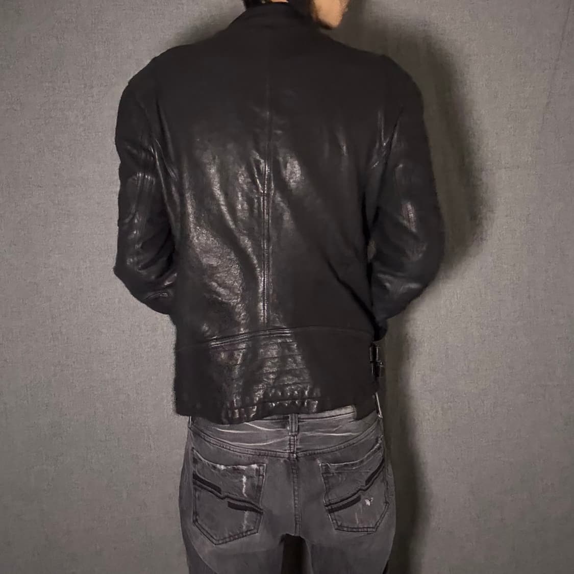 이태리 양가죽 사선 절개 라이더 자켓 상품이미지6