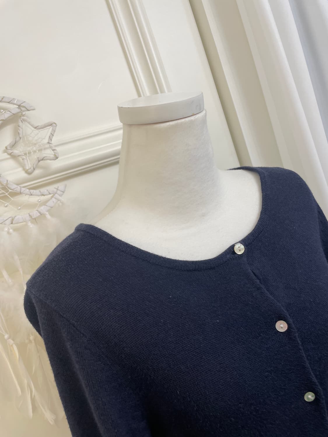 navy pearl button basic cardigan(size-F) 상품이미지7