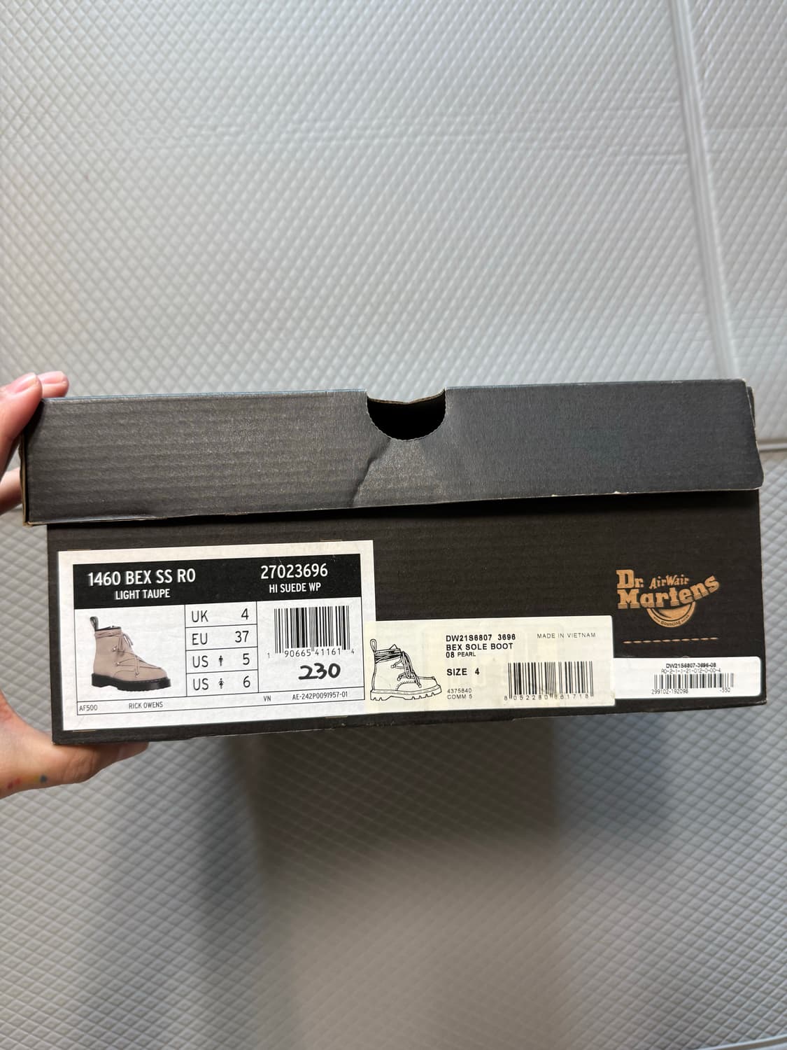 (UK 4) (정가양도,풀박스) 닥터마틴 릭오웬스 스웨이드 부츠 상품이미지5