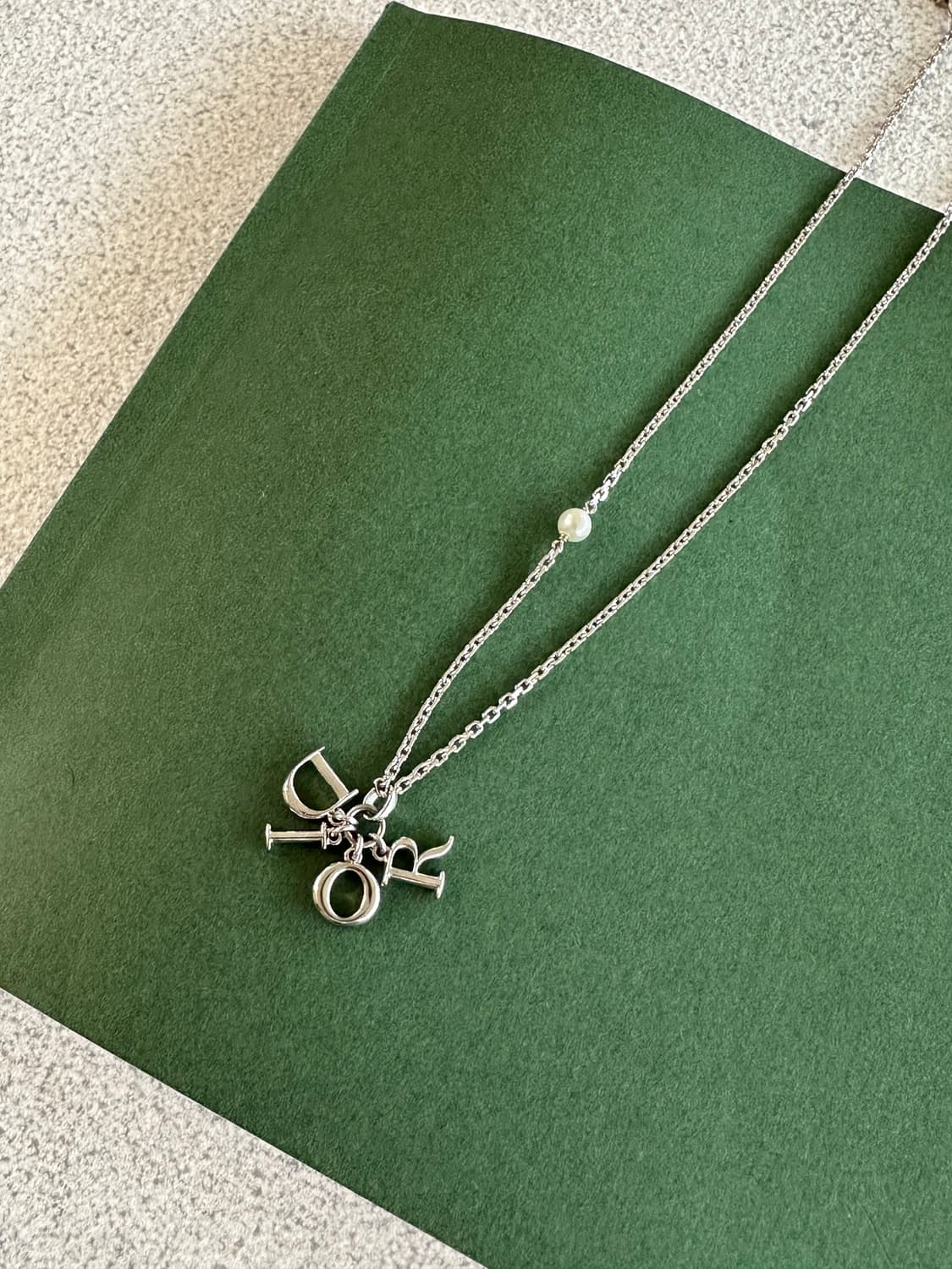 [DIOR] 정품 디올 진주 에르메스 레볼루션 실버 목걸이 상품이미지1