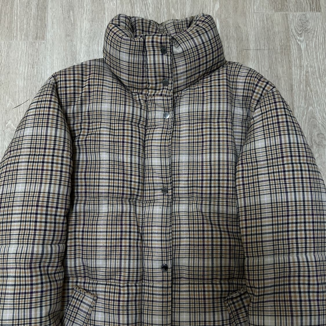 버쉬카 오버사이즈 헤비 다운 체크 패딩 S/90  상품이미지2