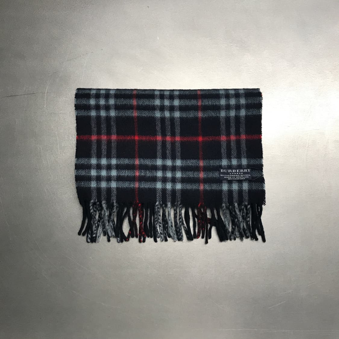 버버리 정품 캐시미어/울 머플러 네이비 상품이미지2