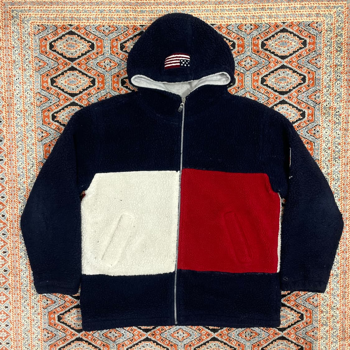 아메리칸이스트 네이비 플리스 후드집업 남성XL 상품이미지1