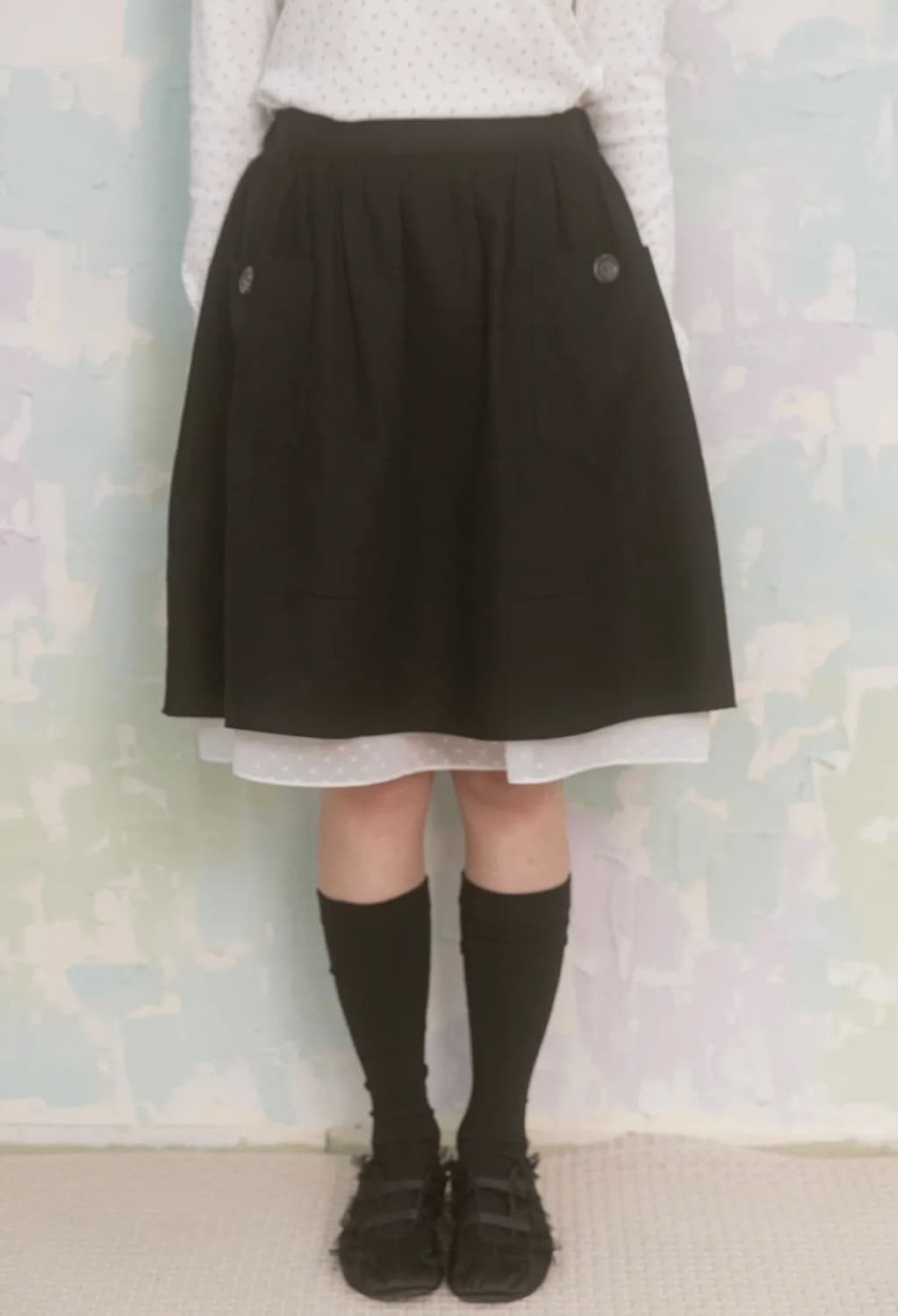 나이엔 빅 포켓 미디 스커트 상품이미지1