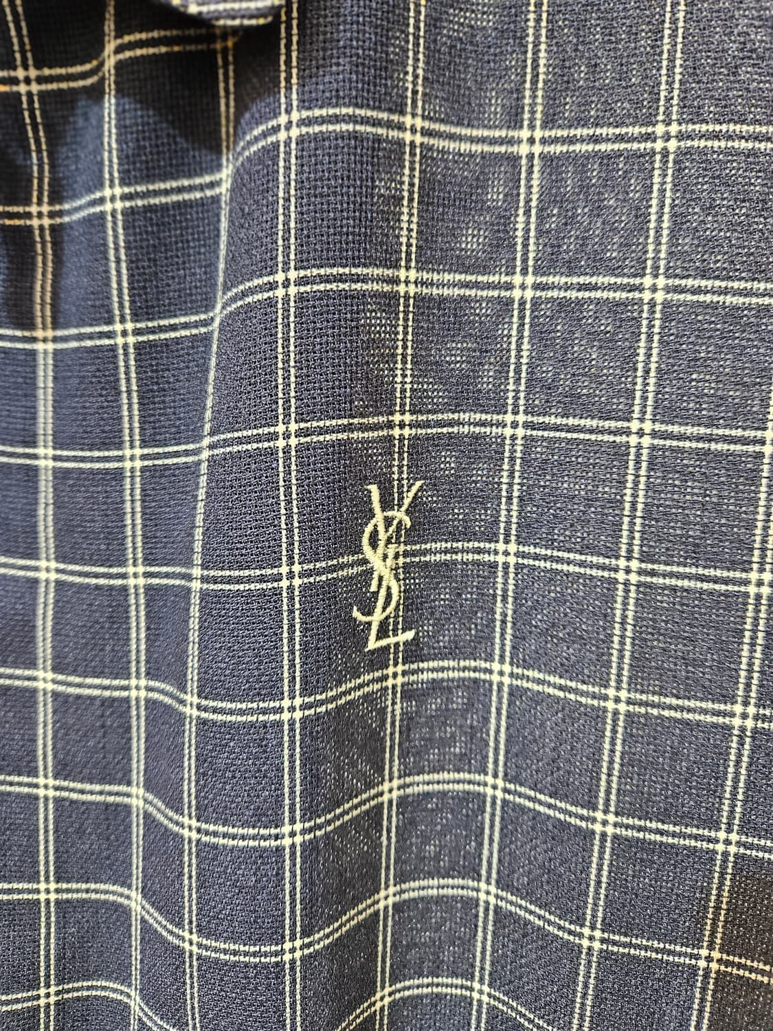 입생로랑 체크 패턴 블루종 자켓 상품이미지4