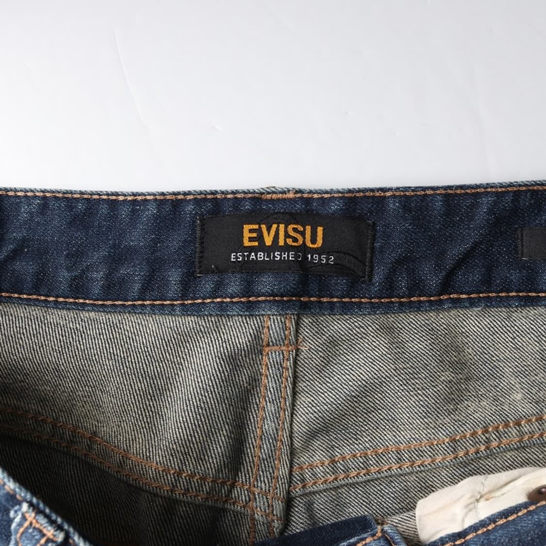 EVISU 레트로 워크 백로고 자수 다크 인디고 데님 32 상품이미지6
