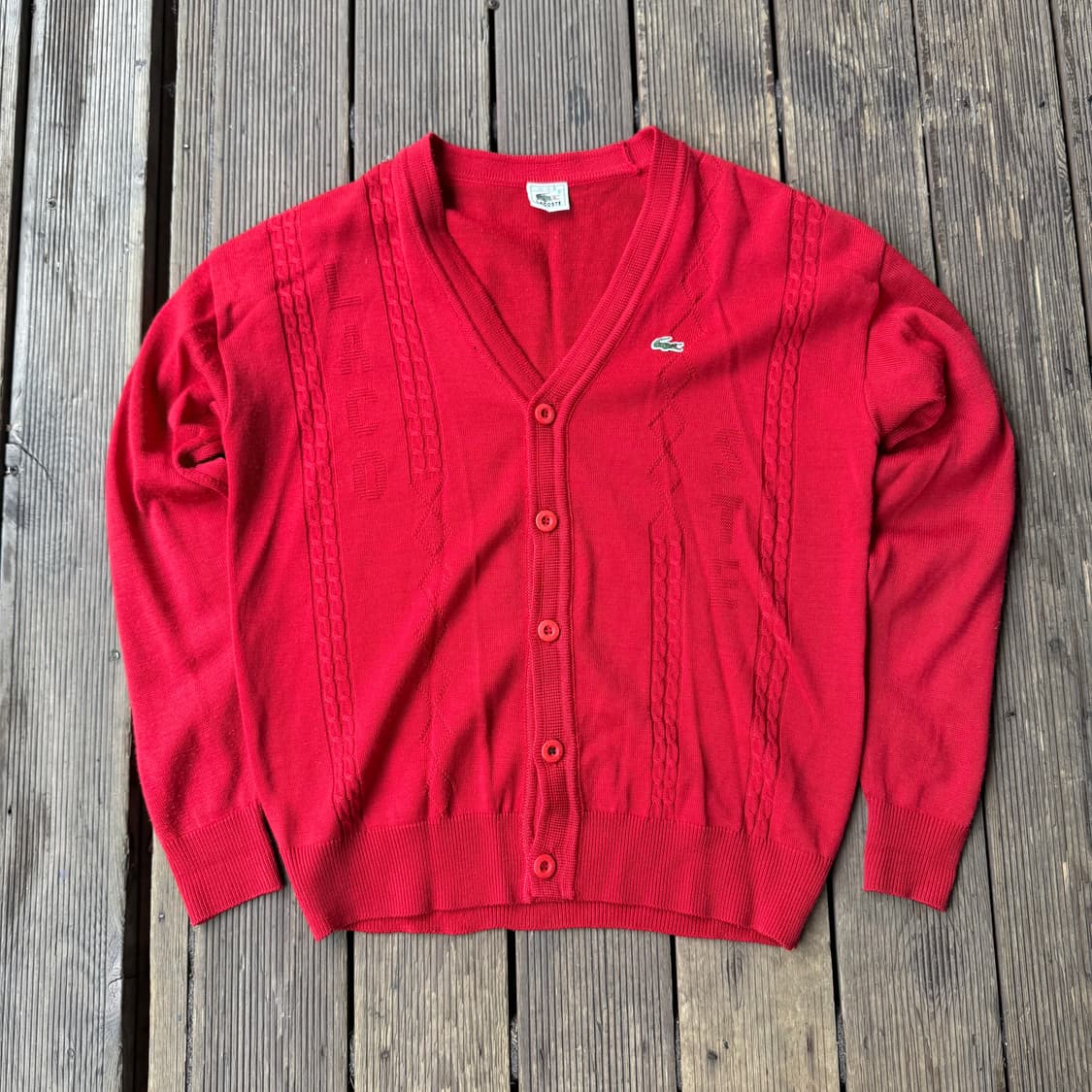 라코스테 가디건 레드 상품이미지1