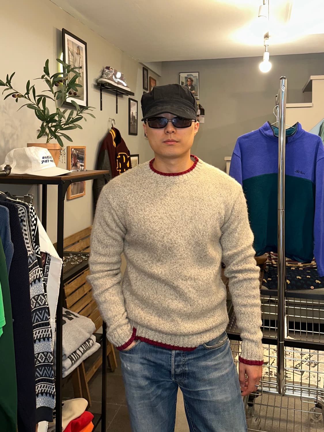 Old Beams wool line detail knitwear  상품이미지2