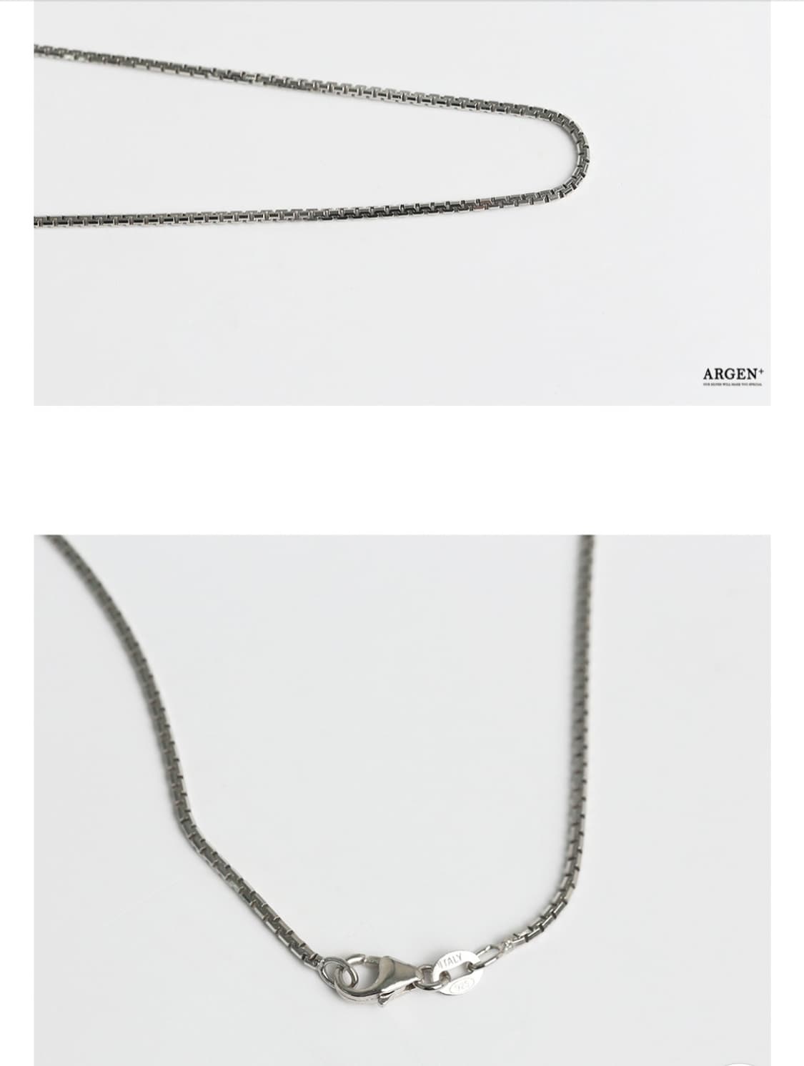 ARGEN 컷팅 박스 체인 1.5mm 실버925 은 목걸이 상품이미지9