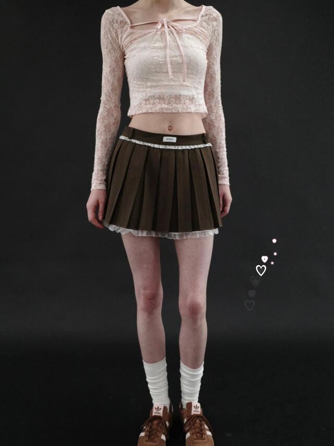 드라이로즈 피아노 스커트 브라운 M 판매 상품이미지3