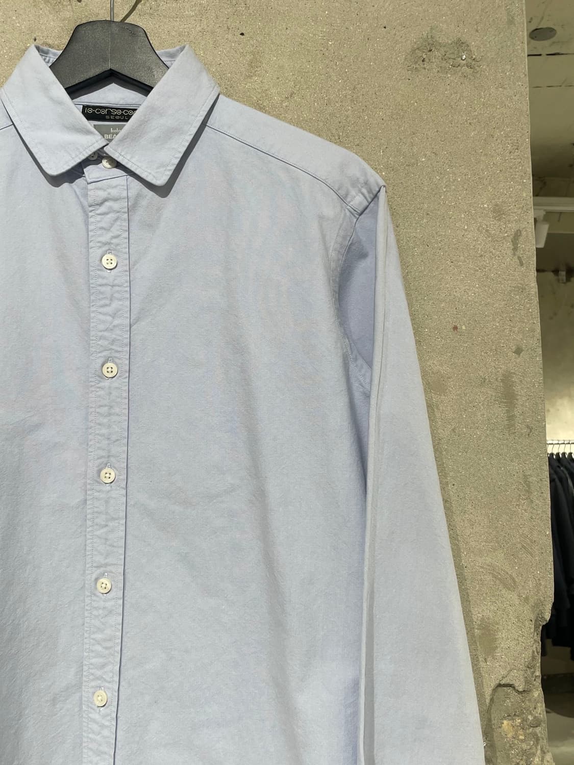 컬러 비콘 스카이 블루 커프스 패널 옥스포드 셔츠  상품이미지3