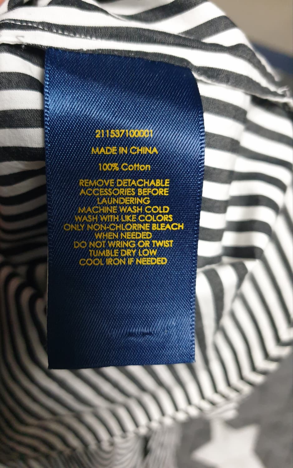 폴로랄프로렌 소매 레터링 로고 반버튼 스트라이프 긴팔셔츠 블랙 (S) 상품이미지6