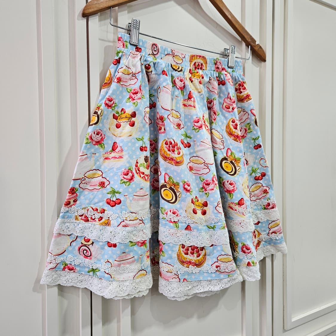 바디라인 케이크 패턴 레이스 스커트 상품이미지5