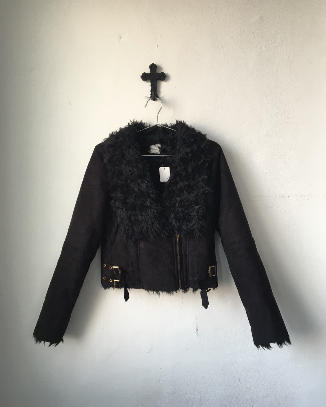 Fake fur point belted mustang 상품이미지1