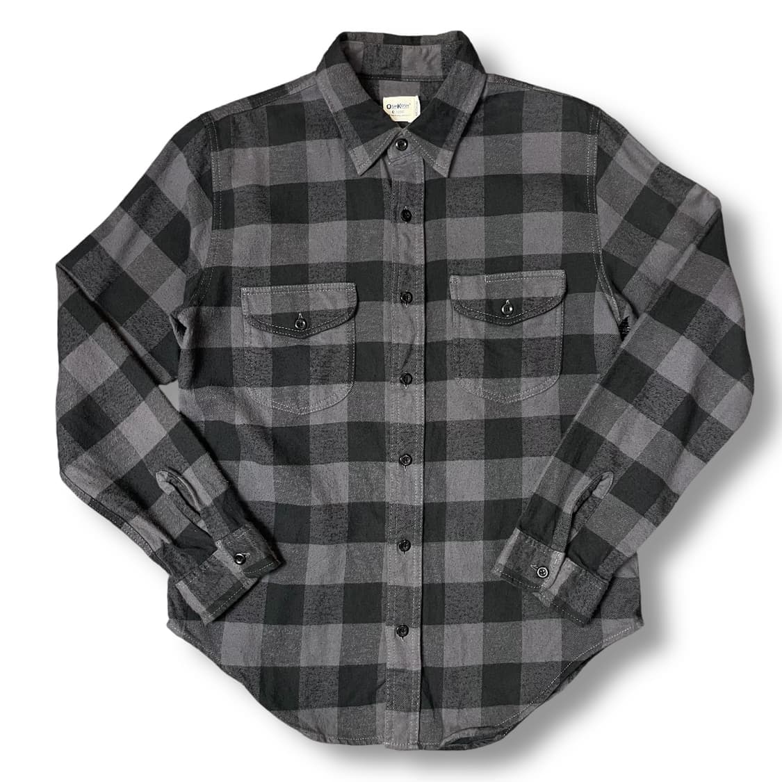 오쉬코쉬 그레이차콜 깅엄체크 투포켓 긴팔 셔츠 M 상품이미지1