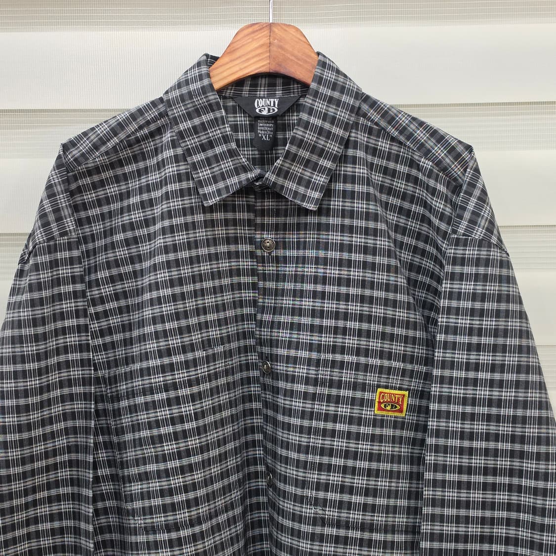미사용품 COUNTY FB 오버핏 체크셔츠-XL 상품이미지2