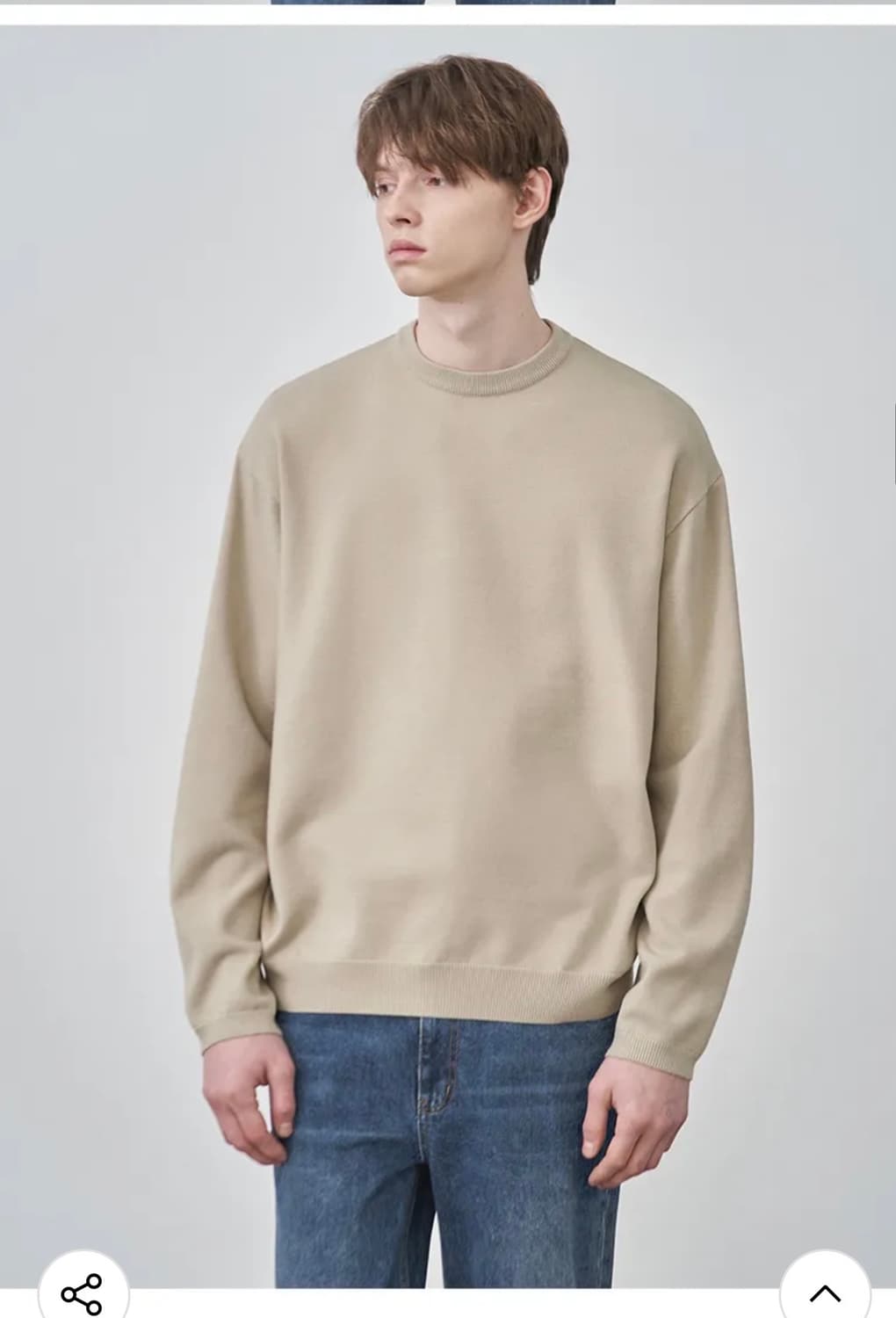 (M) 드로우핏 울 소프트 PBT 라운드 니트 OATMEAL 판매 상품이미지5