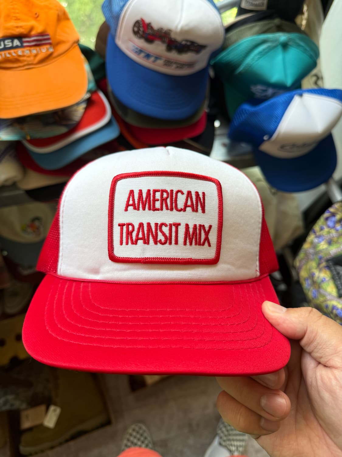 American transit mix Red 트러커캡 os 상품이미지1