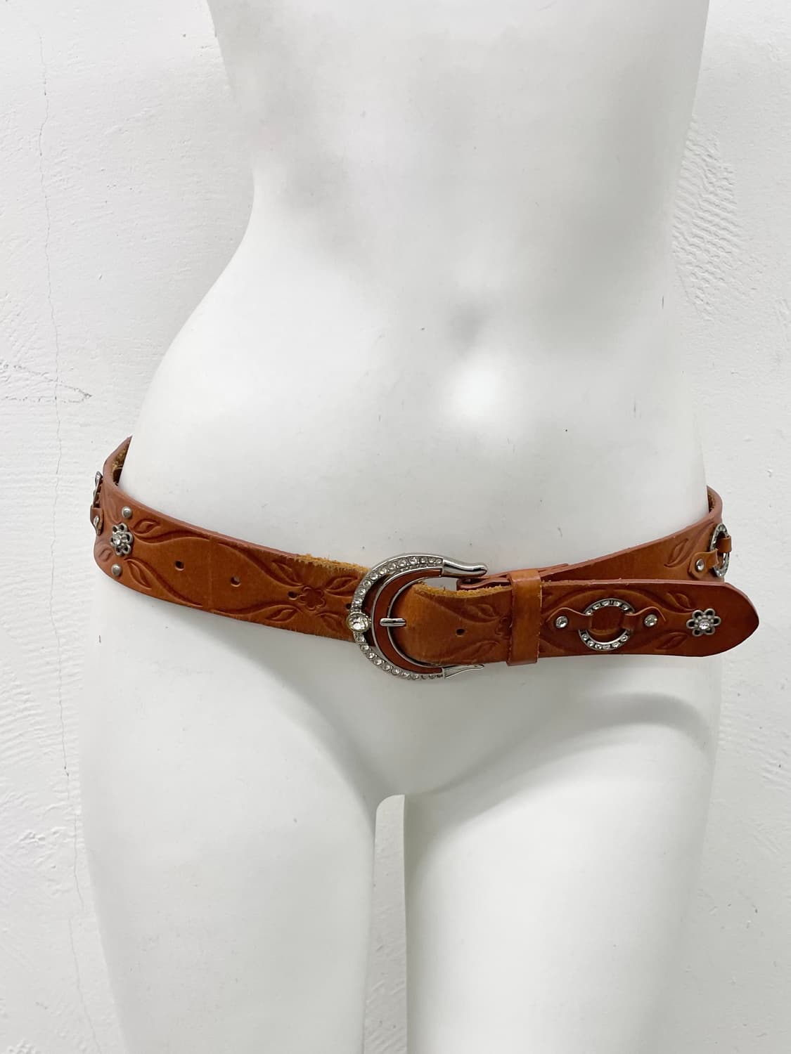 리얼레더 오리엔탈 큐빅 버클 벨트 상품이미지2