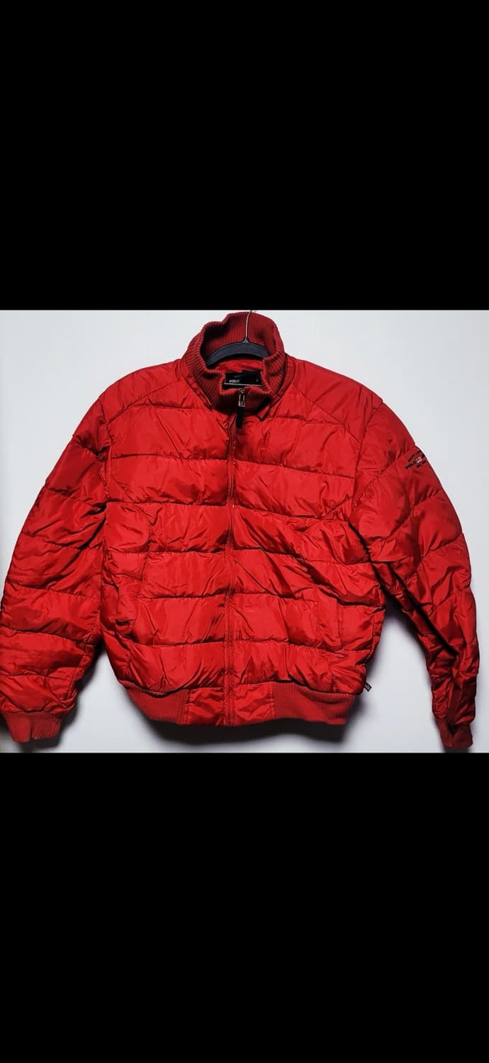 90s 레전드 색감 레드 컬러🔥 폴로 다운 패딩 상품이미지1